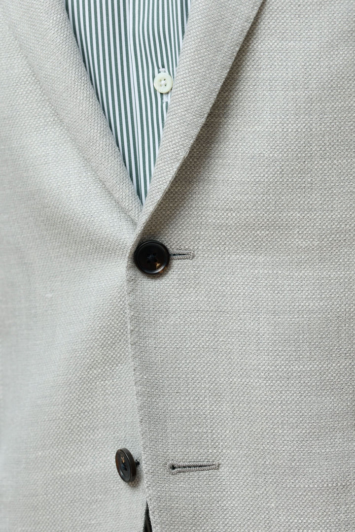 Veston texturé en laine, soie et lin