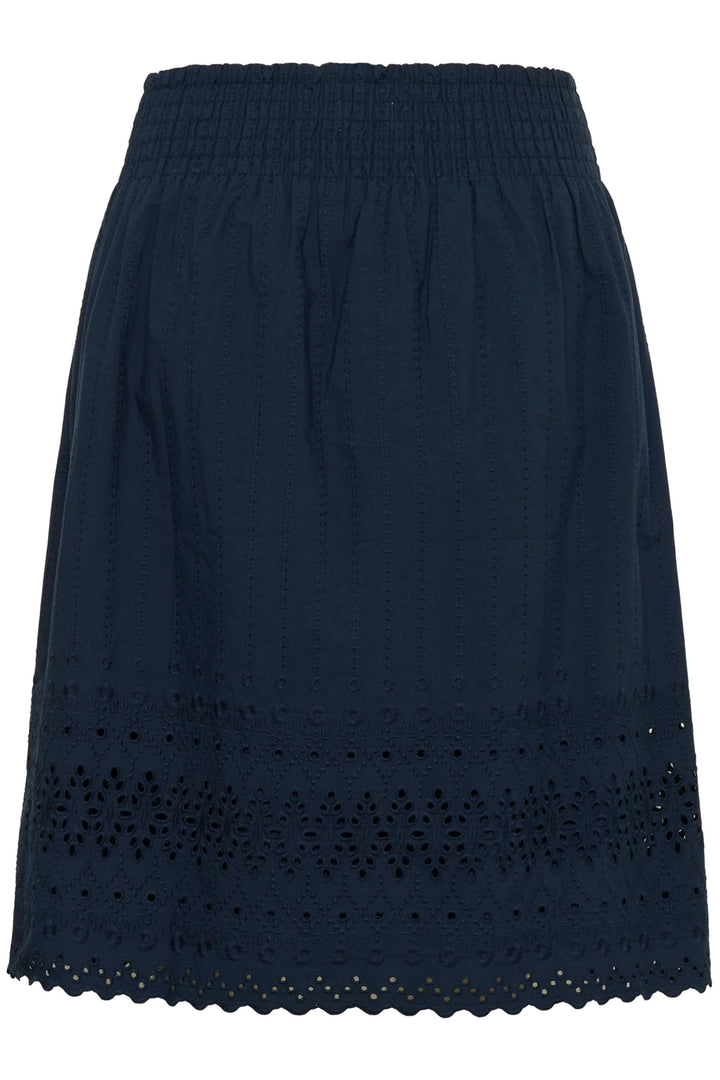 Embroidered midi skirt with elastic waistband