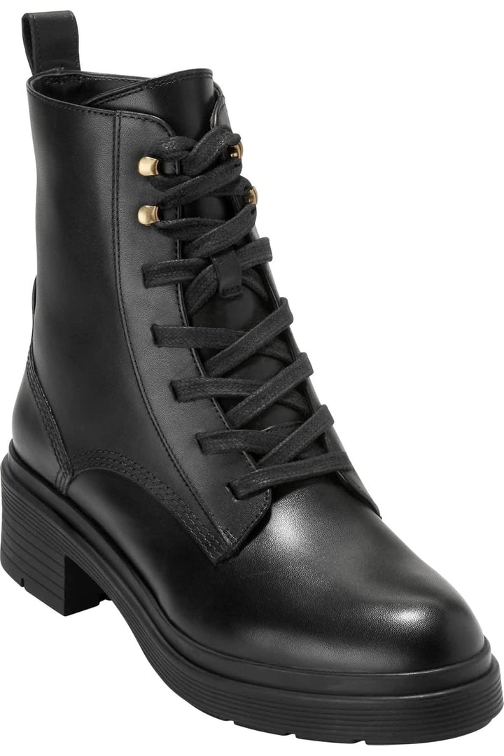 Bottes imperméables à lacets vue de côté pour femme Cole Haan