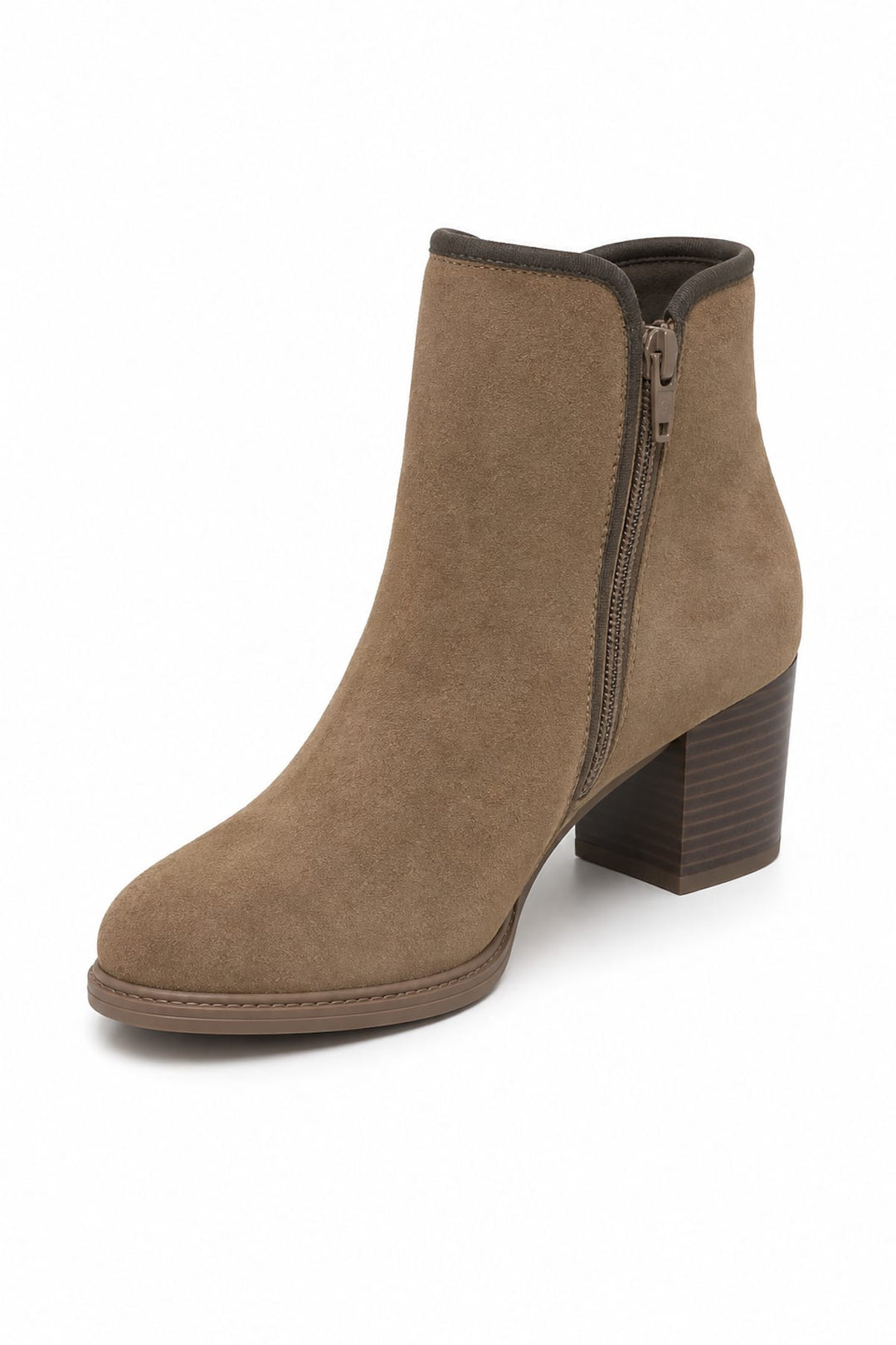 Bottines en suède à talon bloc vue de côté pour femme Gabor