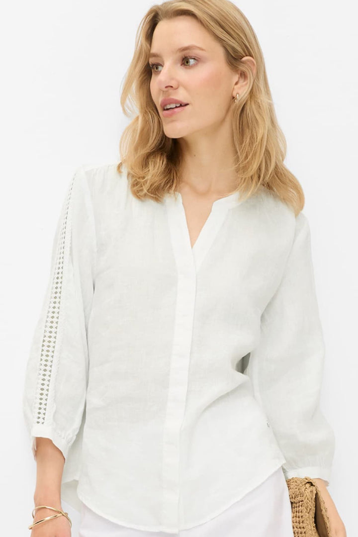 Blouse en lin à manches ajourées