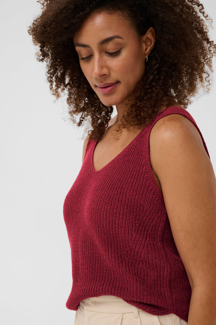 Camisole Rebecca tricotée col v sans manches