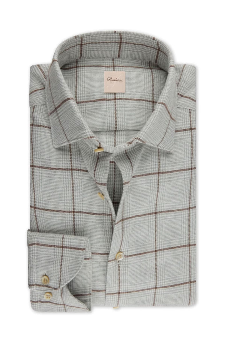 Chemise en flanelle grise à carreaux