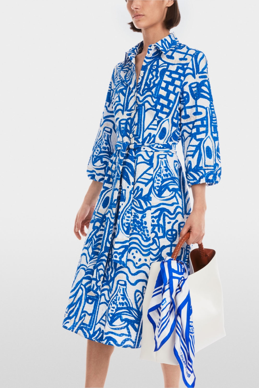 Shirt dress with print