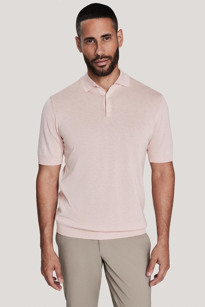 Cotton and silk knitted polo shirt