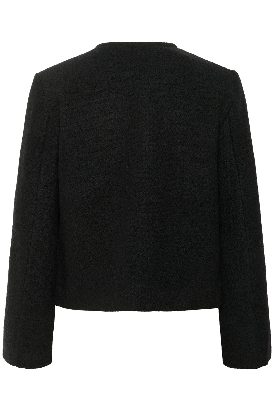 Short textured jacket with gold buttons