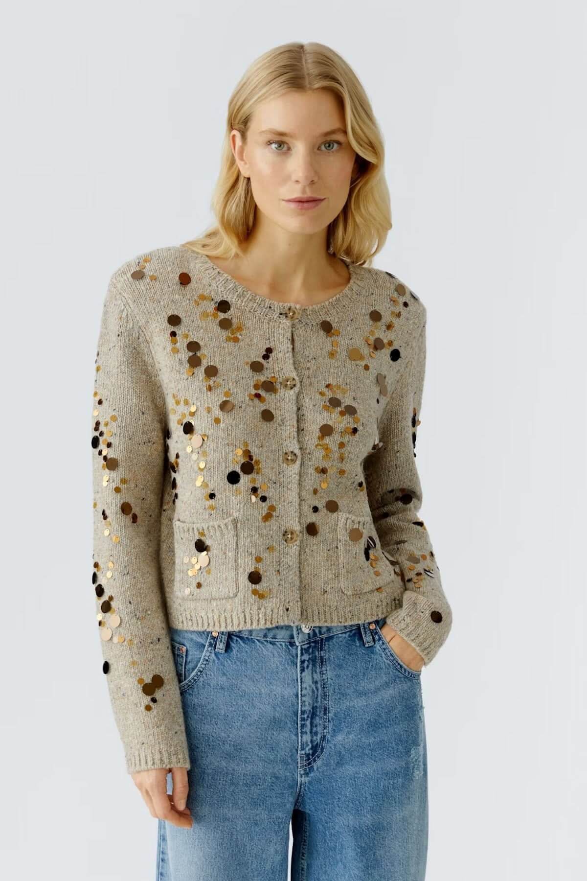 Textured knit cardigan