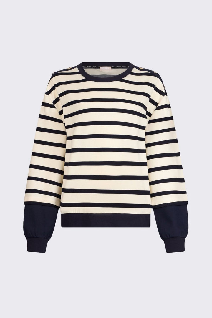 Long-sleeved striped sweater