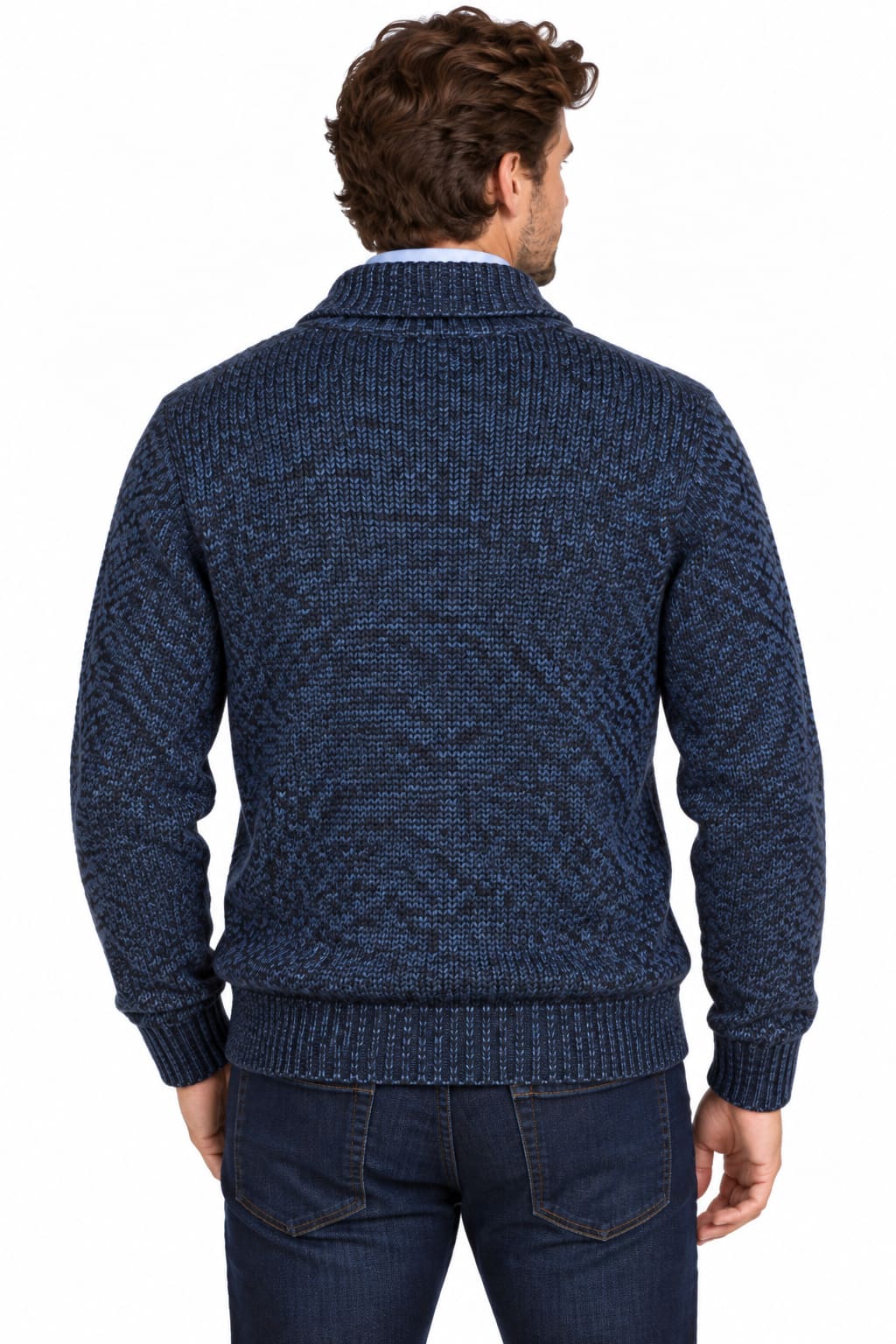 Cardigan à boutons en laine italienne vue de face pour homme Gran sasso