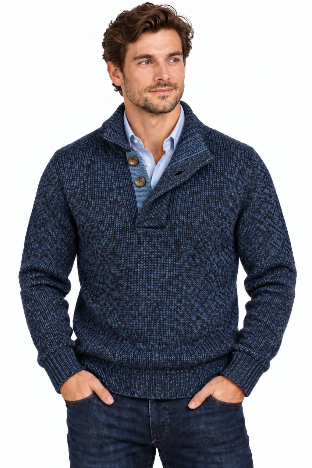 Cardigan à boutons en laine italienne pour homme Gran sasso