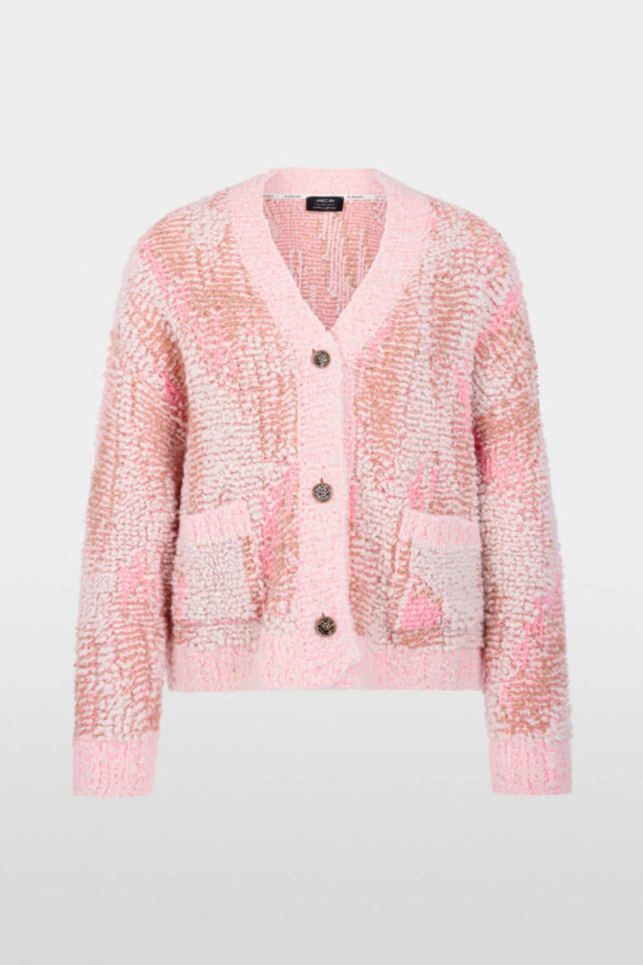 Cardigan en tricot bouclé à boutons vue de face pour femme Marc Cain