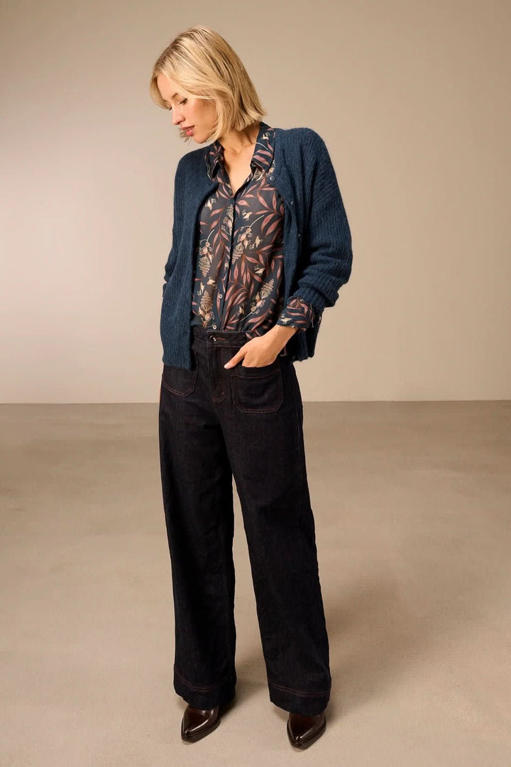 Cardigan en tricot doux à boutons pour femme Nile