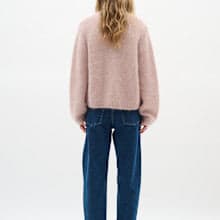 Vue frontale cardigan Inwear femme camel détail boutons Valérie Simon