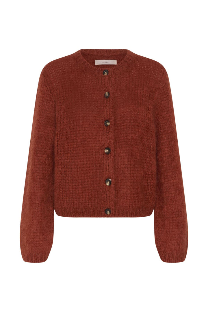 Vue de côté cardigan Inwear femme noir tricoté avec boutons dorés - Valérie Simon