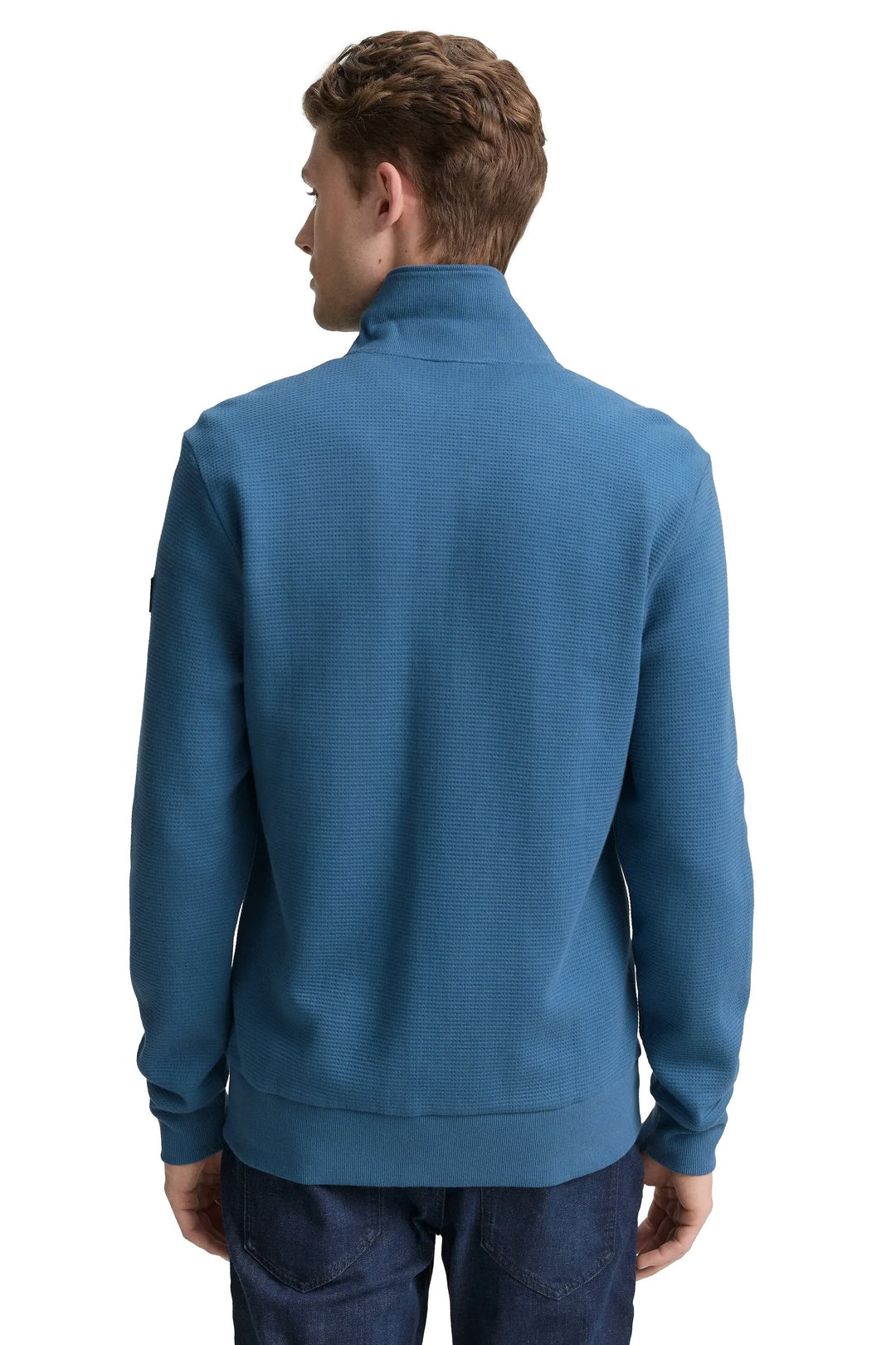 Vue de face cardigan texturé zippé Tom Tailor homme gris - Valérie Simon