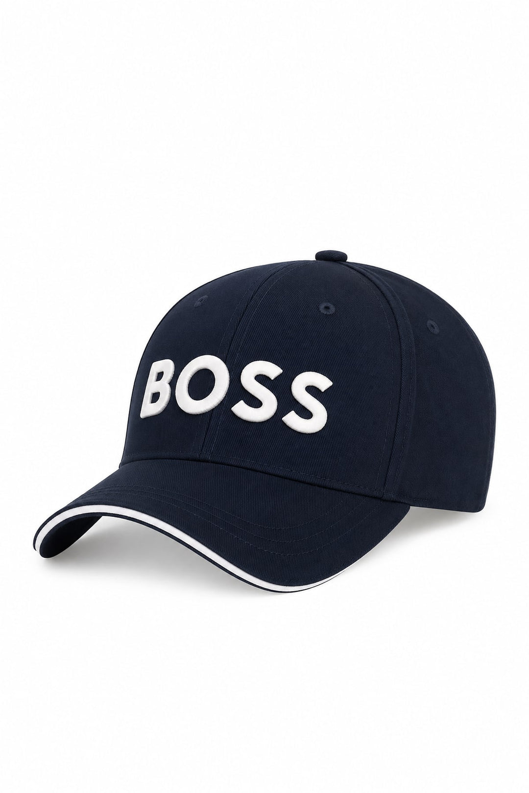 Vue de face casquette BOSS brodé noir avec logo emblématique pour homme - Valérie Simon