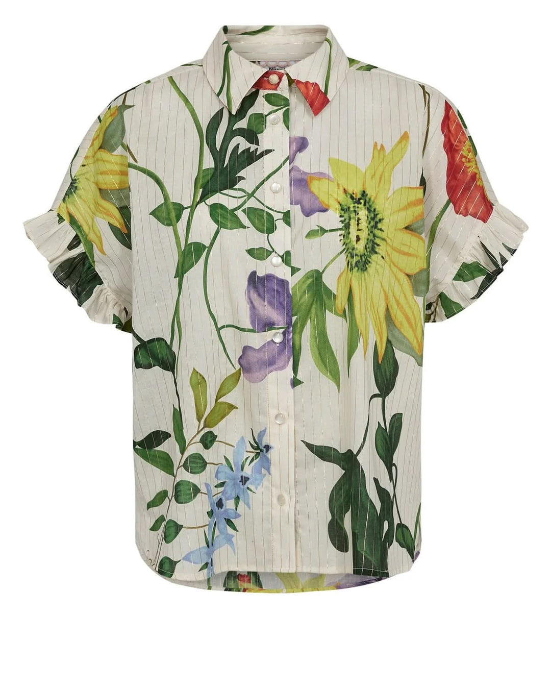 Chemise fluide imprimée à manches volantées