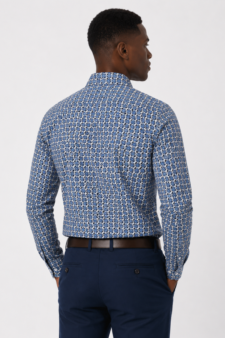 Chemise sport imprimée losanges