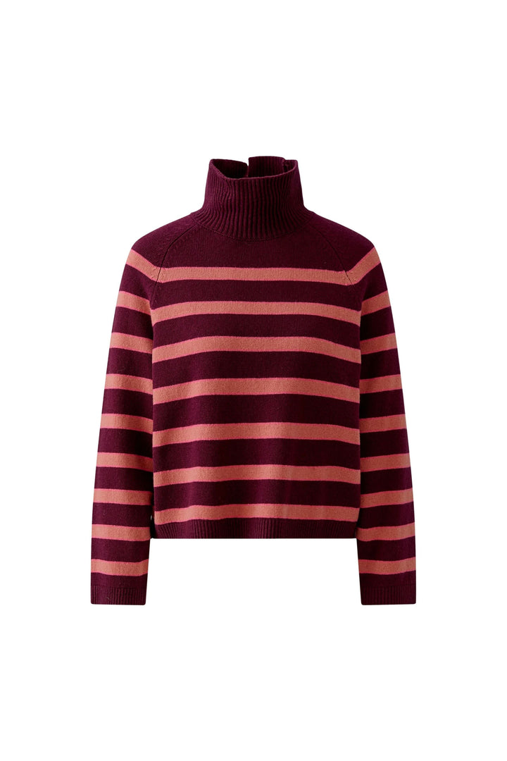 Oui striped turtleneck sweater for women