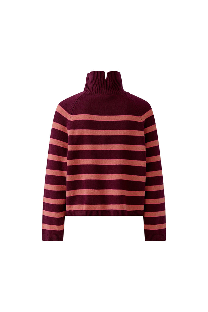 Oui striped turtleneck sweater for women, front view
