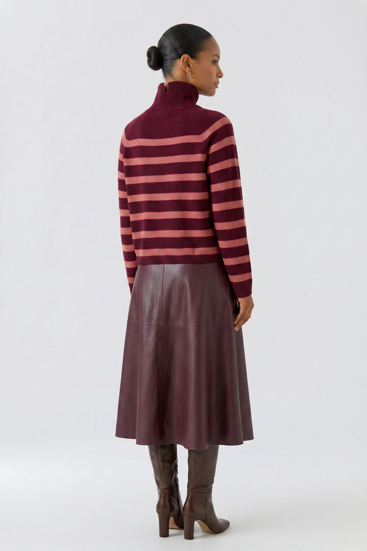 Oui striped turtleneck sweater for women