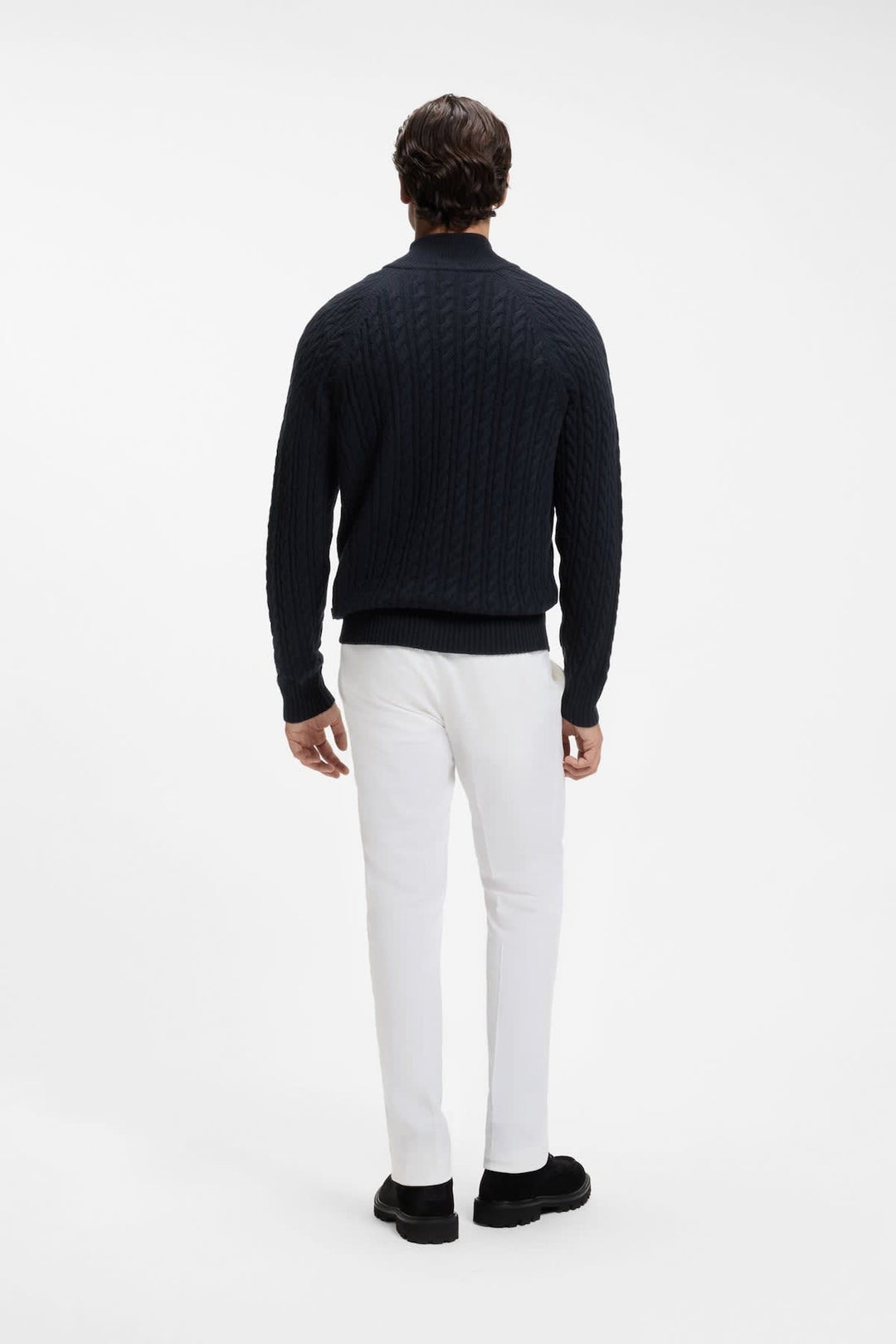 Chandail à demi-zip en tricot torsadé Hugo Boss
