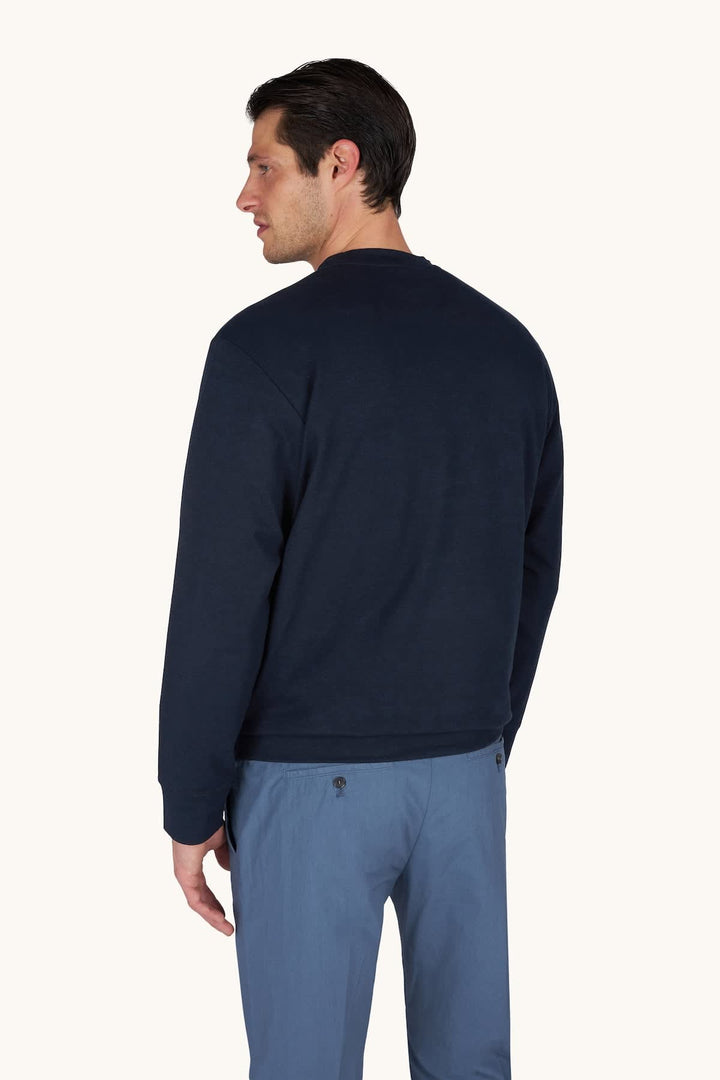 Vue de face chandail logo ton sur ton Paul and Shark pour homme gris - Valérie Simon
