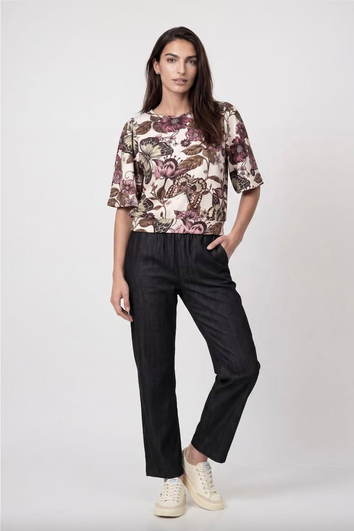 Chandail à manches courtes imprimé floral vue de face pour femme Monari