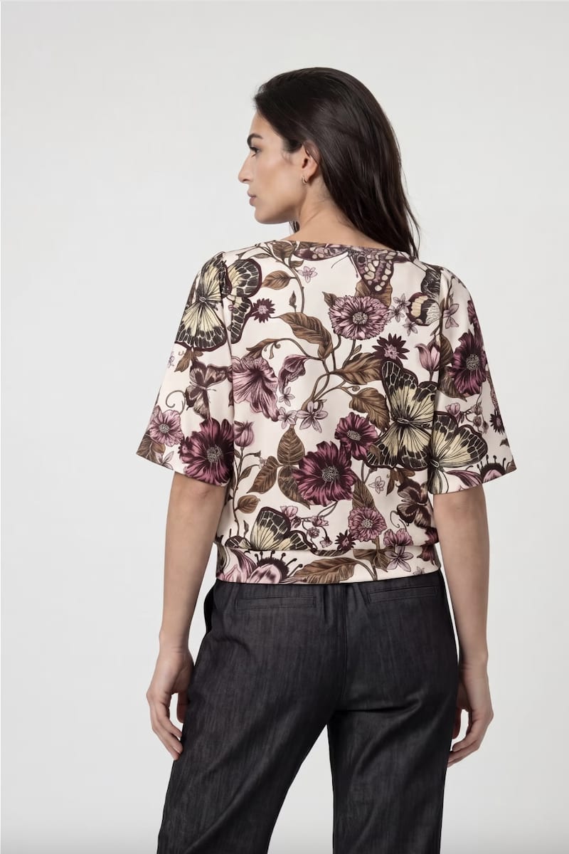 Chandail à manches courtes imprimé floral pour femme Monari