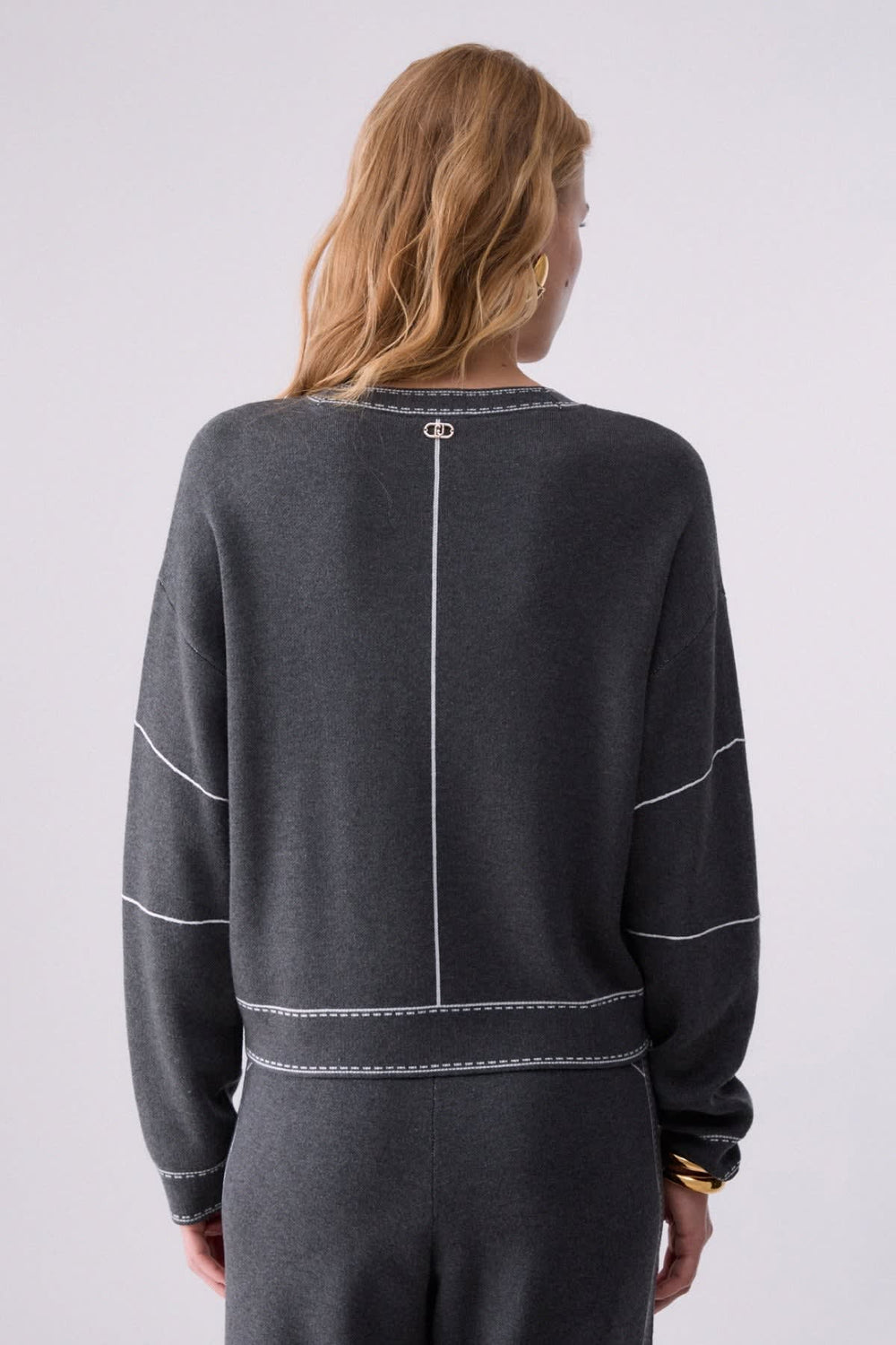Liujo women's contrast stitching sweater