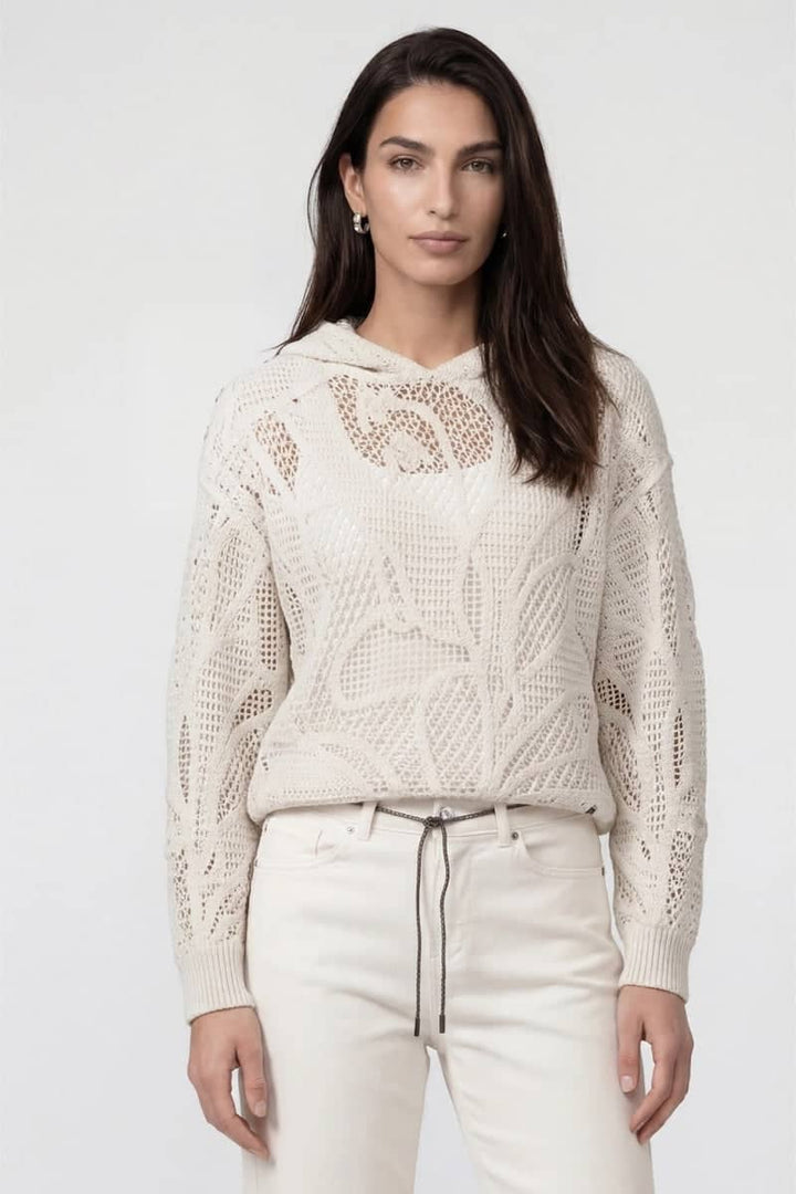 Chandail ajouré à capuchon pour femme Monari