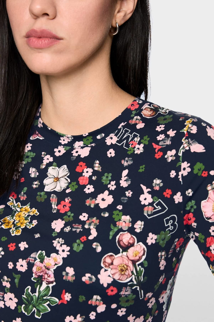 Chandail ajusté à manches longues imprimé floral vue de face pour femme Marc Cain