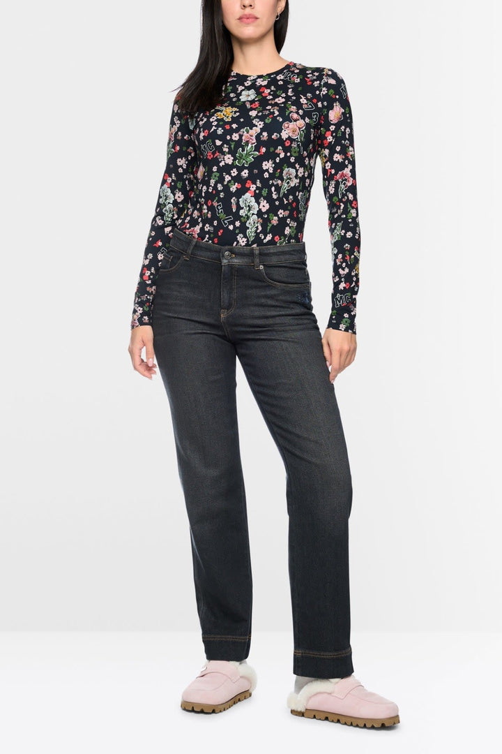 Chandail ajusté à manches longues imprimé floral vue de face pour femme Marc Cain