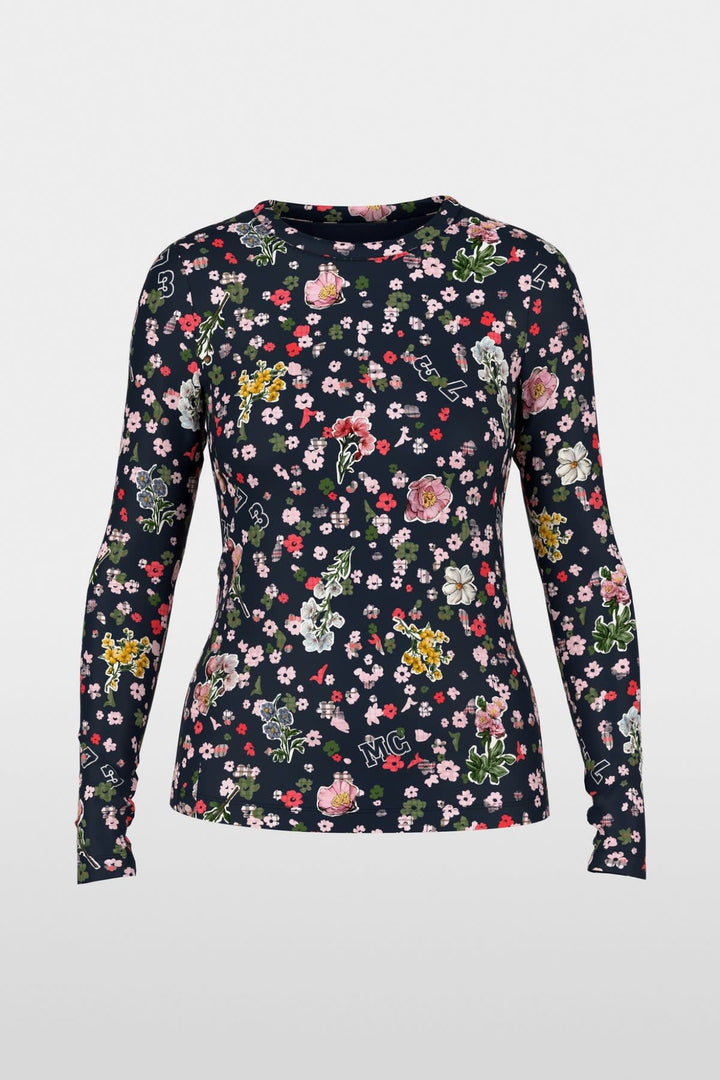 Chandail ajusté à manches longues imprimé floral vue de face pour femme Marc Cain