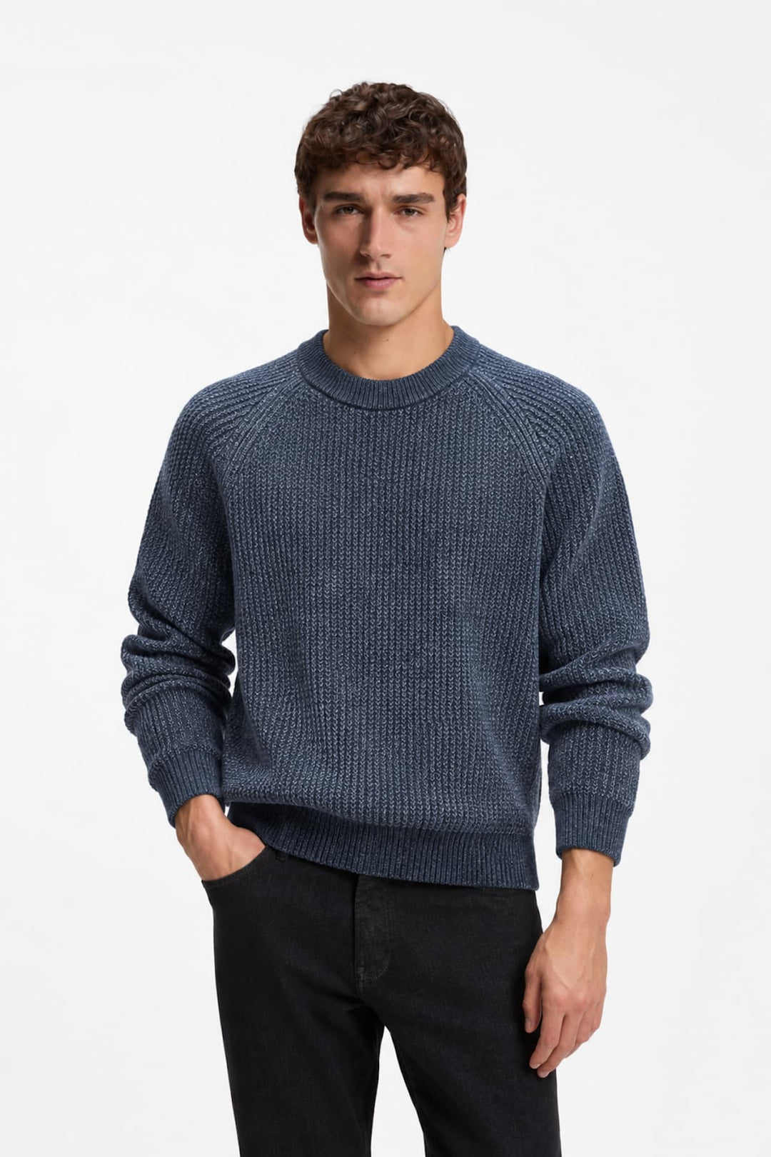 Chandail en tricot à col rond pour homme Hugo Boss
