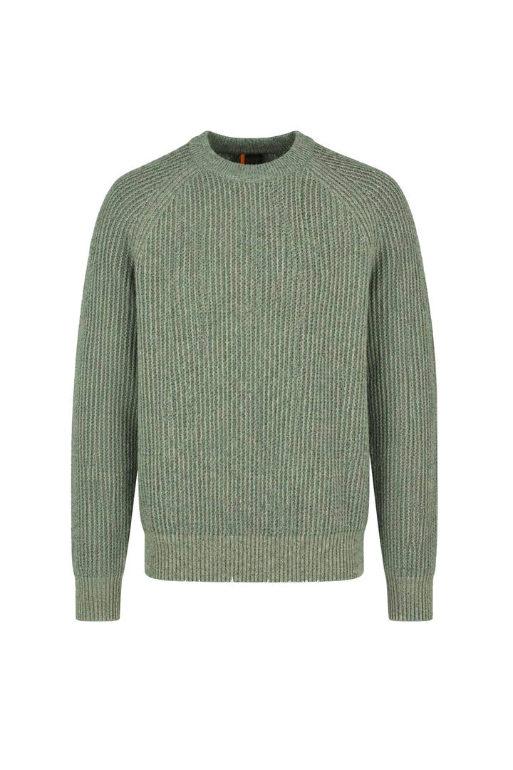 Chandail en tricot à col rond vue de face pour homme Hugo Boss