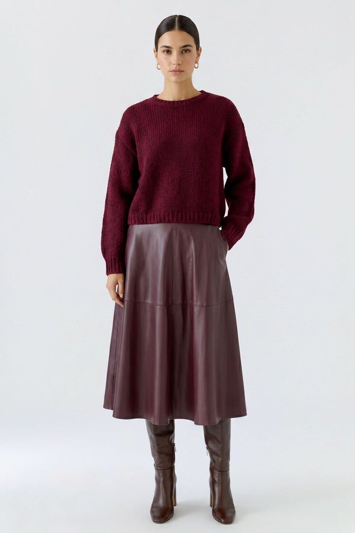 Chandail en tricot à encolure ronde pour femme Oui