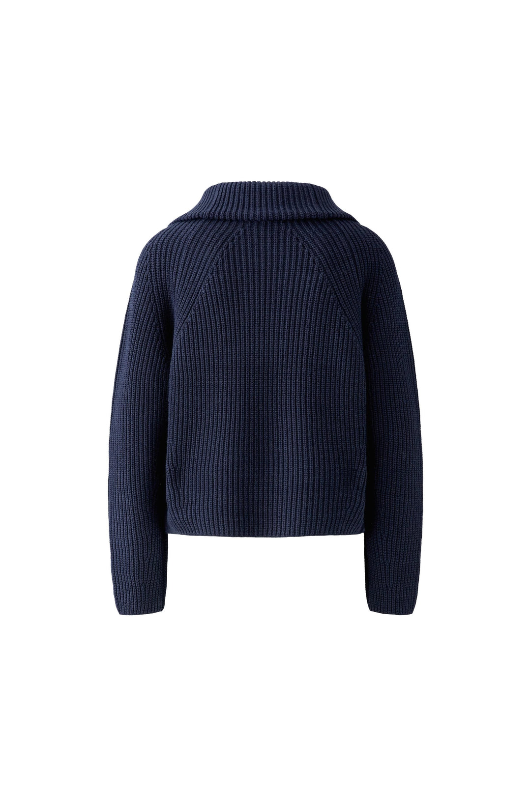 Chandail en tricot côtelé à col zippé vue de face pour femme Oui
