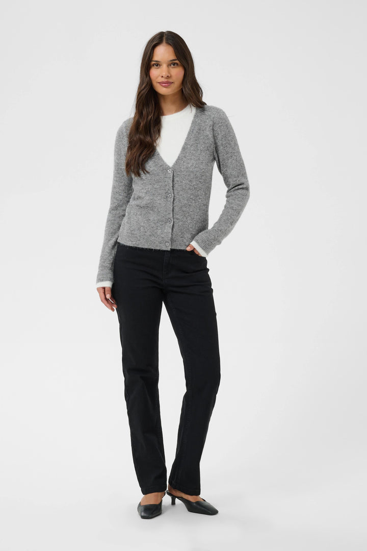 Chandail Kirini en tricot effet superposé vue de face pour femme Kaffe