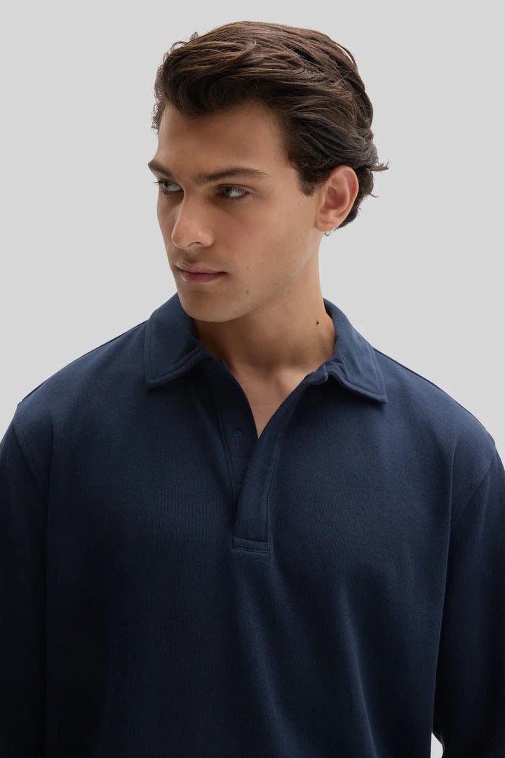 Chandail polo à manches longues en coton Pima pour homme Robert barakett