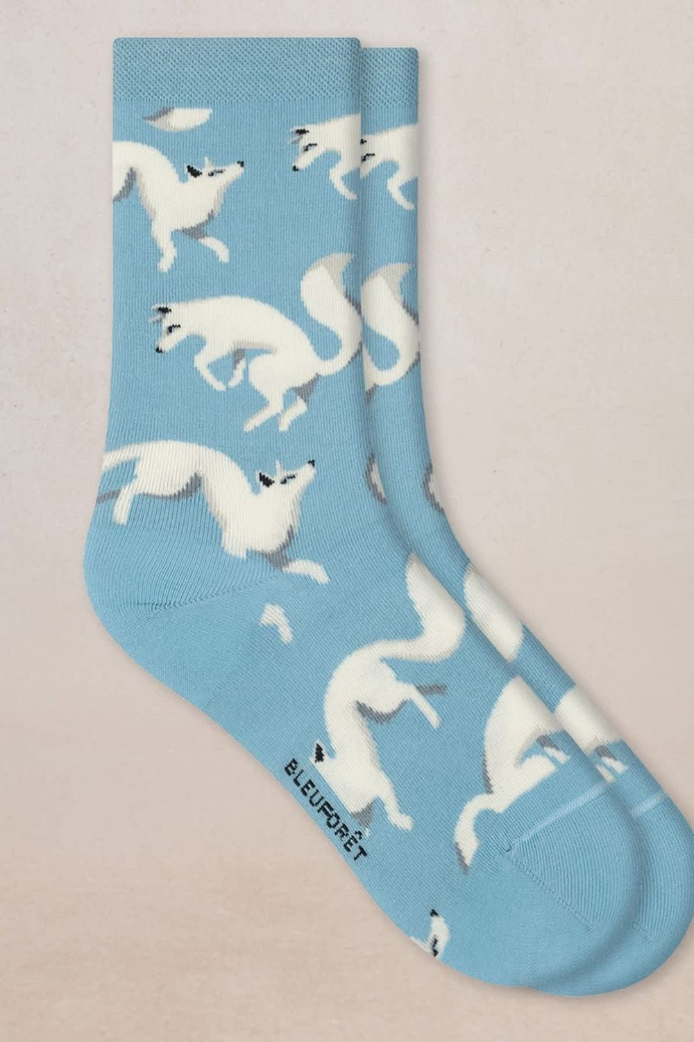 Chaussettes à motif renards polaires pour femme Bleuforêt