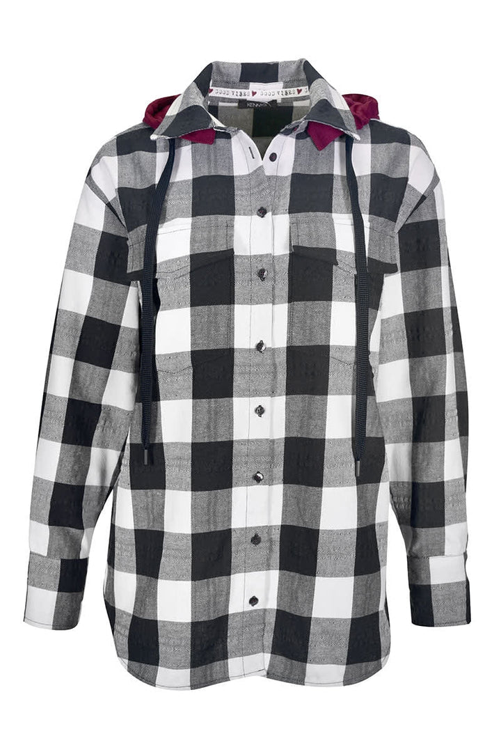 Chemise à carreaux avec capuchon pour femme kennys