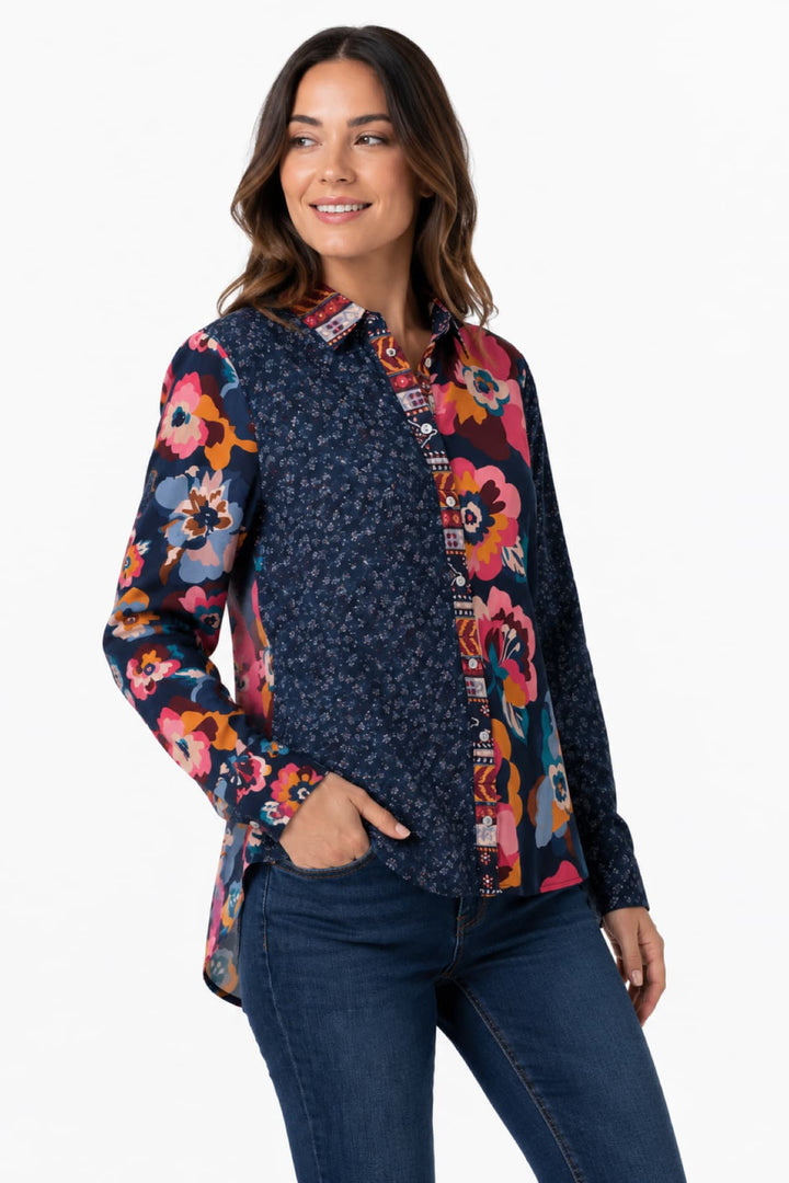 Chemise à imprimés floraux mixtes pour femme Coco y Club