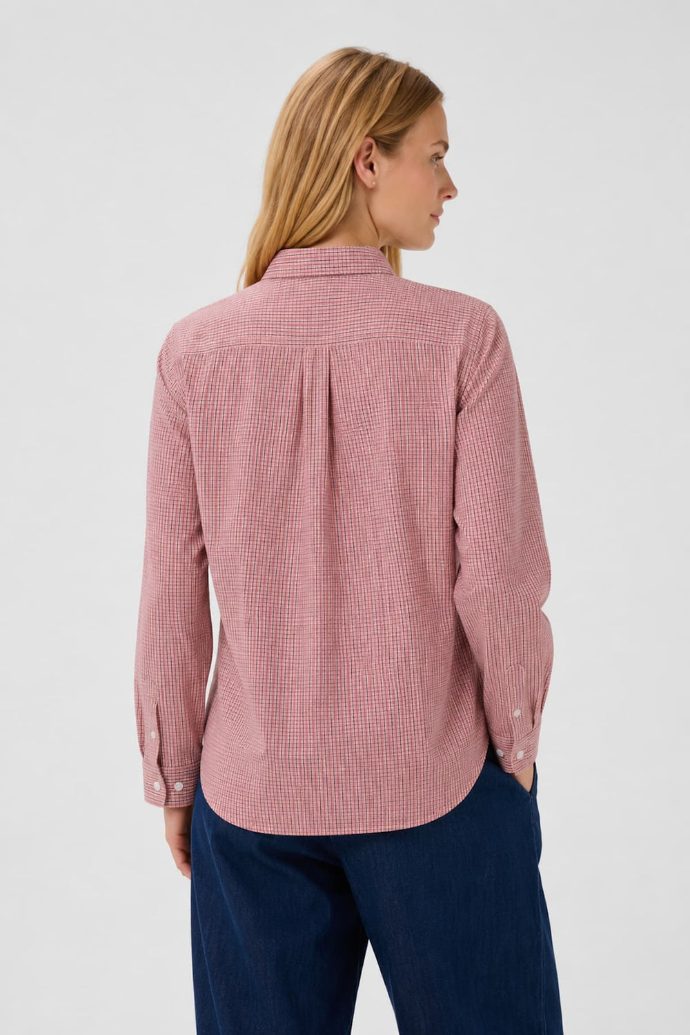 Chemise Chrestella à petits carreaux et col boutonné vue de face pour femme Part Two
