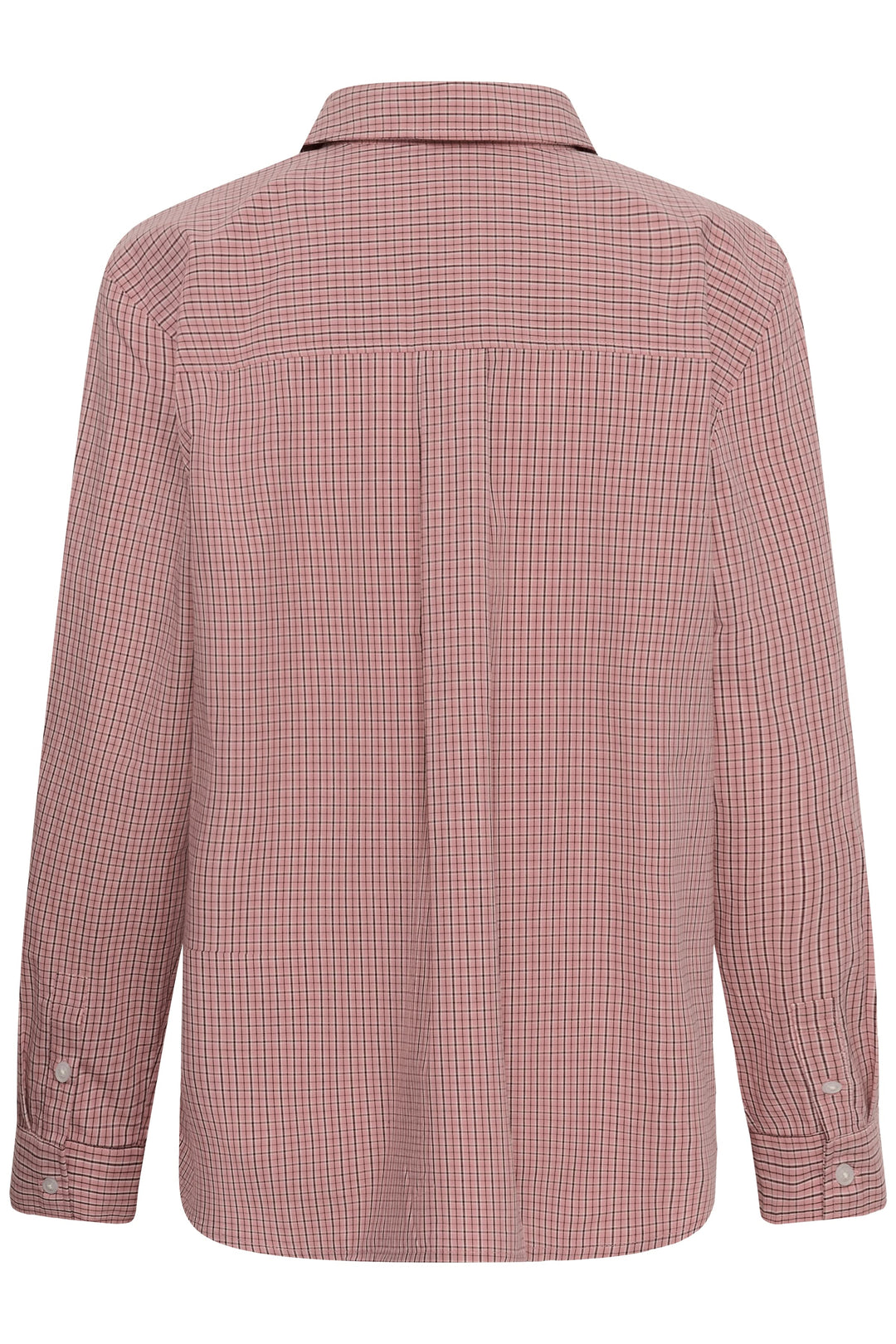 Chemise à petits carreaux et col boutonné vue de face pour femme Part Two