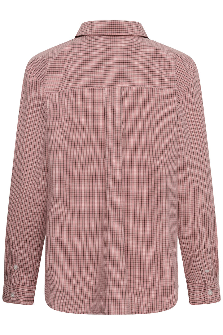 Chemise à petits carreaux et col boutonné vue de face pour femme Part Two