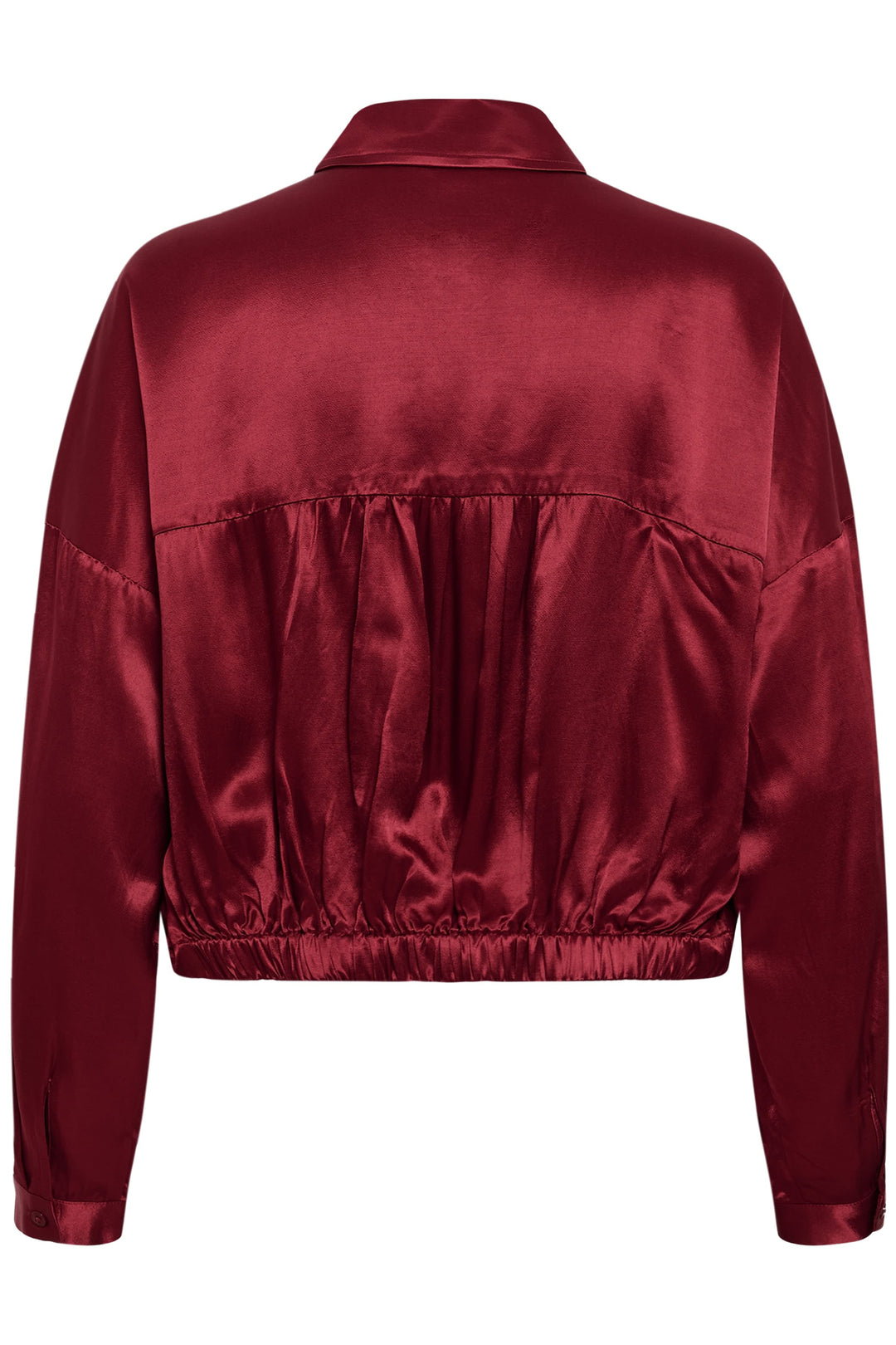 Chemise Dynya courte satinée à manches longues pour femme Part Two