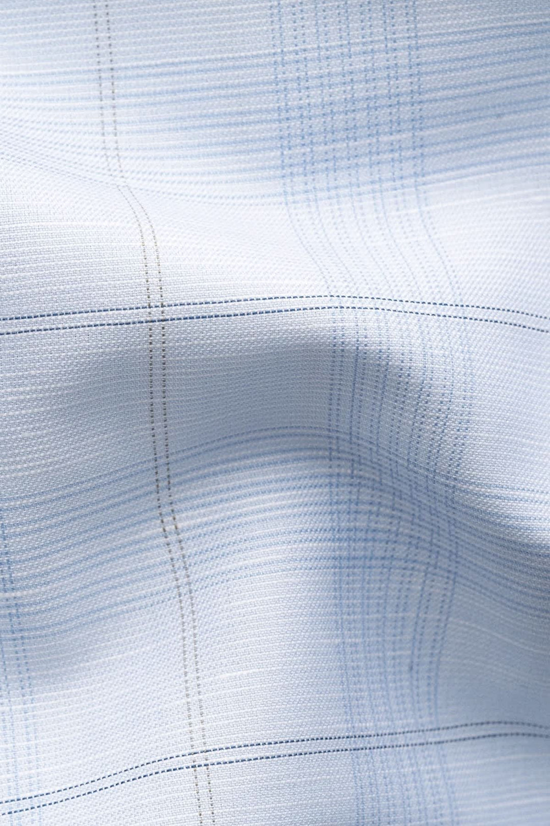 Front view of a subtle blue Eton checkered men&