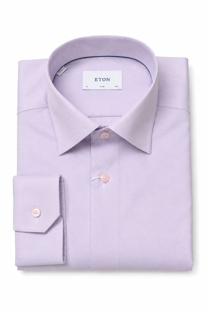 Vue de face chemise habillée Eton homme blanche avec col large - Valérie Simon