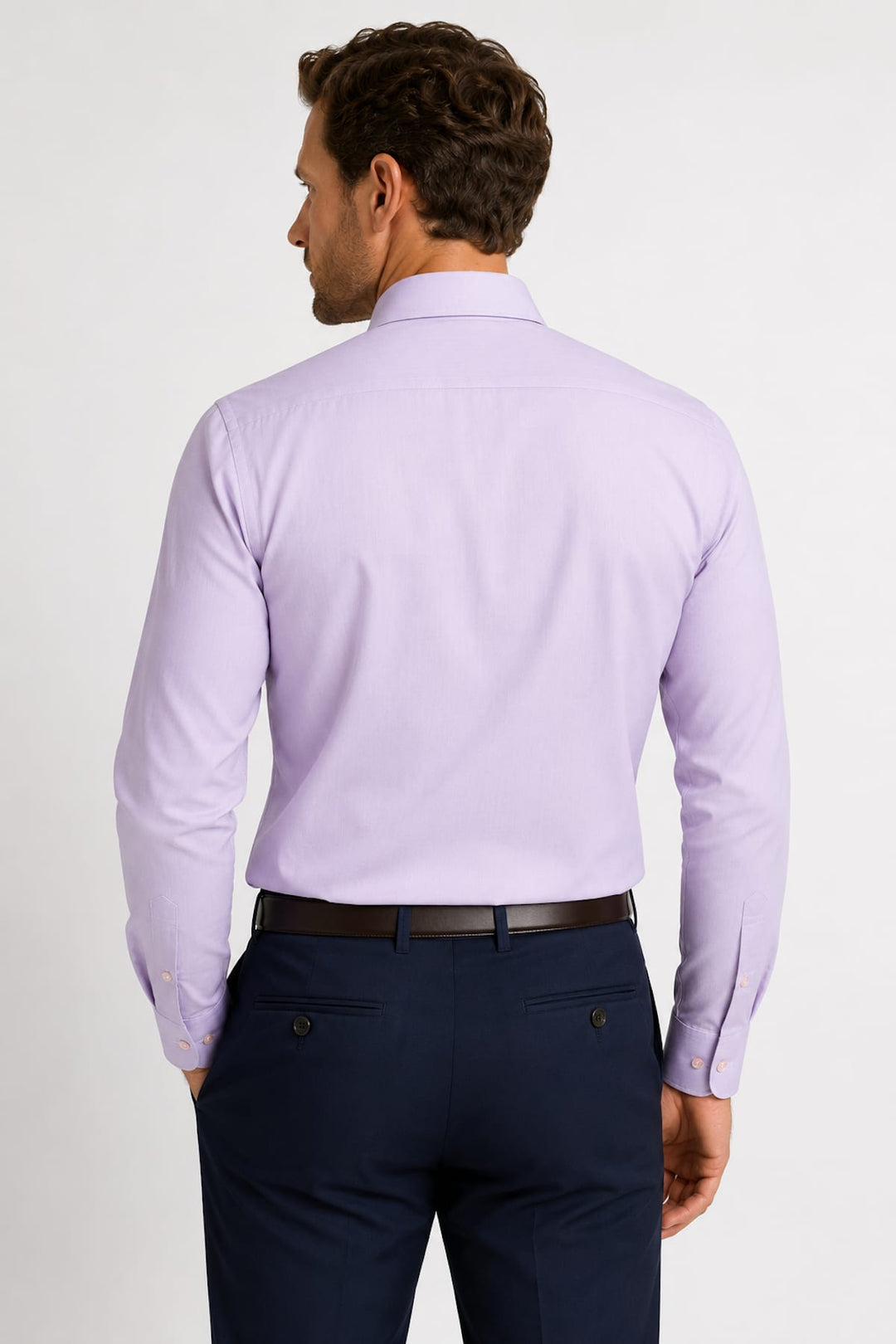 Vue de face chemise habillée Eton pour homme blanche avec boutons en nacre - Valérie Simon